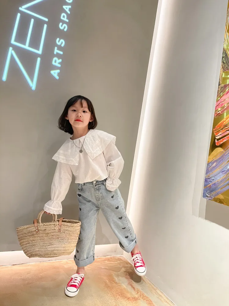 2021 Spring Children's Clothing Girls Korean Love Straight Leg Casual Jeans Kids Pants
2021 Spring Children's Clothing Girls Korean Love Straight Leg Casual Jeans Kids Pants