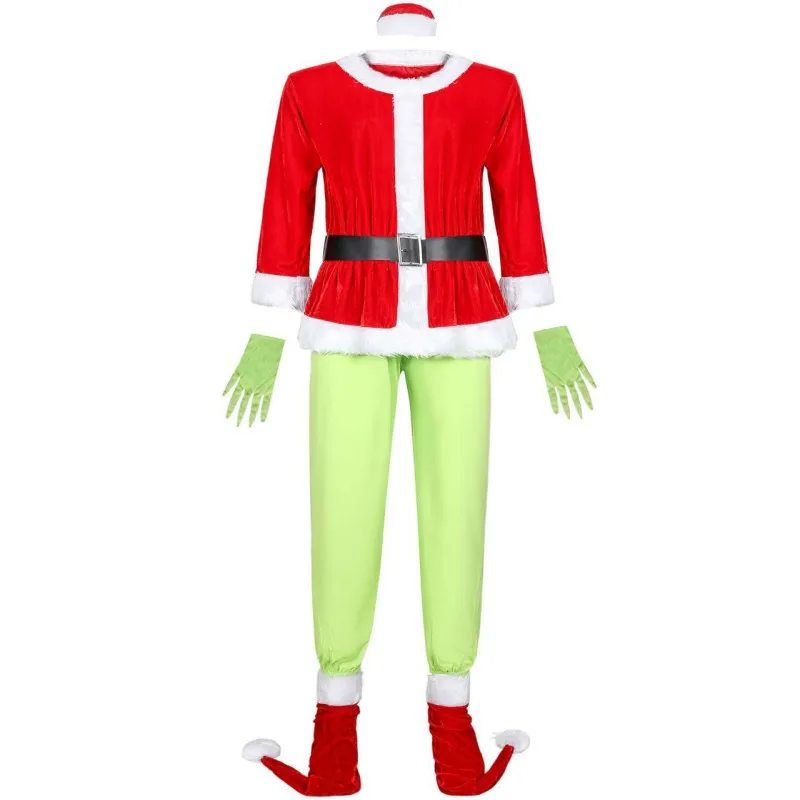 Christmas Cosplay Costume Set Santa Coat Waist Belt Gloves Pants Shoe Covers Christmas Party Costume Set For Adult Christma
Christmas Cosplay Costume Set Santa Coat Waist Belt Gloves Pants Shoe Covers Christmas Party Costume Set For Adult Christma
