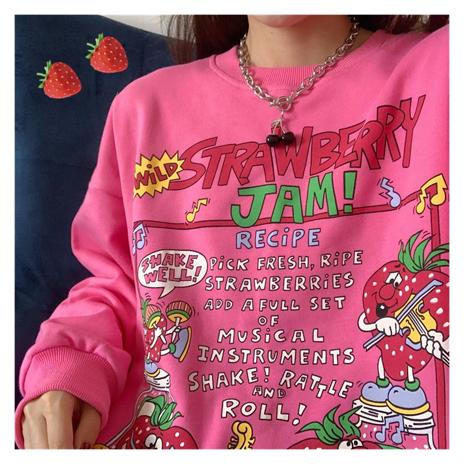 2021new 2021 New Retro Top Strawberry Print Hoodie Women Loose Streetwear Sweatshirt American Retro Oversized Pullover
2021new 2021 New Retro Top Strawberry Print Hoodie Women Loose Streetwear Sweatshirt American Retro Oversized Pullover
