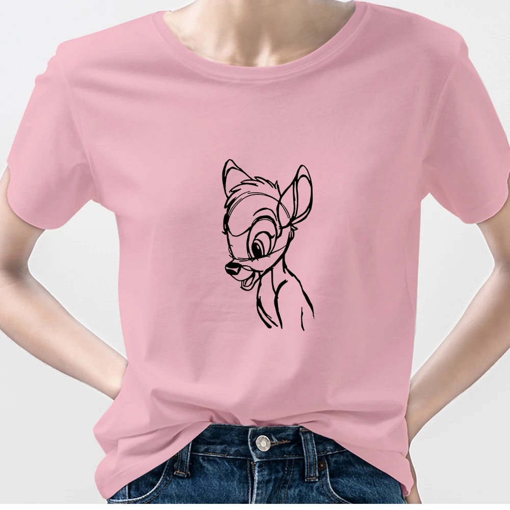 Bambi Women's T-Shirt Disney Pink Tops Hand-Painted T Shirts Soft Girl Aesthetic Clothes Y2K Fashion America Summer Street Urban
Bambi Women's T-Shirt Disney Pink Tops Hand-Painted T Shirts Soft Girl Aesthetic Clothes Y2K Fashion America Summer Street Urban