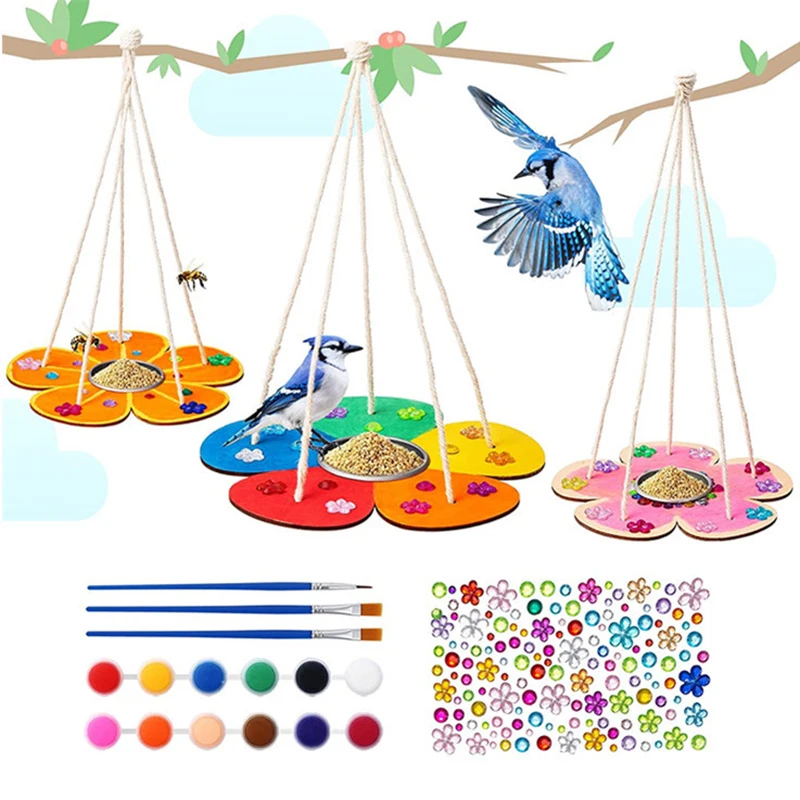 Creative Wooden Bird Feeders Set Children's Diy Painting Graffiti Crafts For Home Garden Courtyard Для Попугаев Hummingbird Feed
Creative Wooden Bird Feeders Set Children's Diy Painting Graffiti Crafts For Home Garden Courtyard Для Попугаев Hummingbird Feed