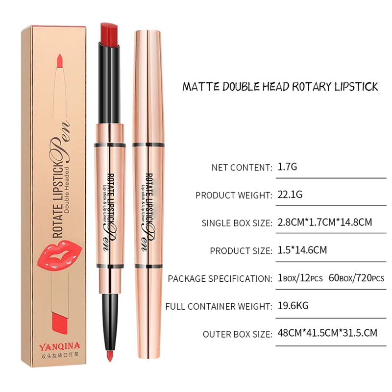 2 IN 1 Lip Liner Waterproof Matte Lipstick Pen Contour Tint Long-Lasting Moisturizing Lip Liners 6 Colors Double Head Lipsticks 
2 IN 1 Lip Liner Waterproof Matte Lipstick Pen Contour Tint Long-Lasting Moisturizing Lip Liners 6 Colors Double Head Lipsticks