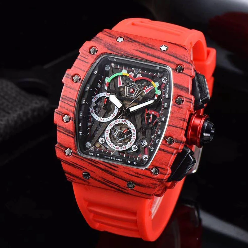 Richard Men's Watches 6-Pin Running Seconds Chronograph Full-function Calendar Silicone Strap Wrist watch For Man
Richard Men's Watches 6-Pin Running Seconds Chronograph Full-function Calendar Silicone Strap Wrist watch For Man