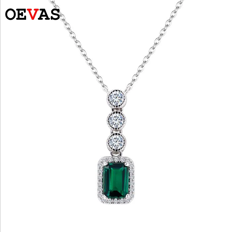 OEVAS 100% 925 Sterling Silver Columbia Emerald Pendant inlaid with 1 Carat Moissanite Necklace Women Wedding Party Fine Jewelry
OEVAS 100% 925 Sterling Silver Columbia Emerald Pendant inlaid with 1 Carat Moissanite Necklace Women Wedding Party Fine Jewelry