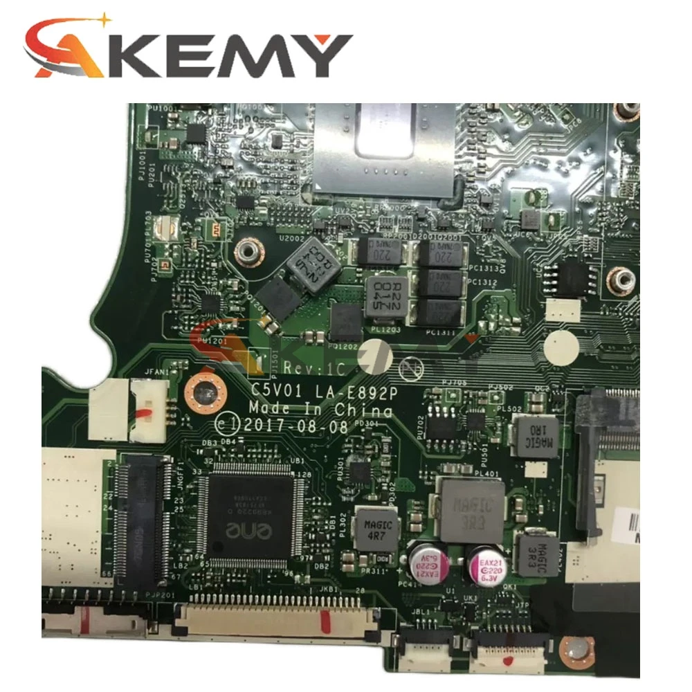 

Akemy Laptop motherboard For ACER Aspire A515-51G i7-7500U Mainboard LA-E892P SR341 N16S-GTR-S-A2 DDR4