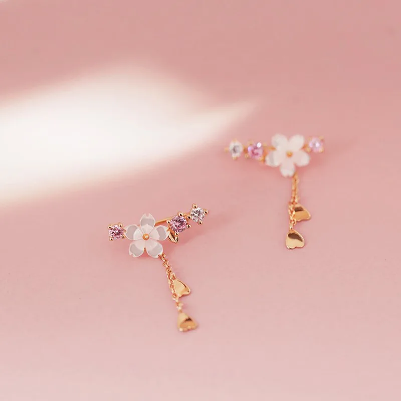 2021 The New Silver Fashion Flower Cherry Blossoms Sweet Tassel Earrings Long Petals Eardrop Women Drop Earrings Jewelry
2021 The New Silver Fashion Flower Cherry Blossoms Sweet Tassel Earrings Long Petals Eardrop Women Drop Earrings Jewelry