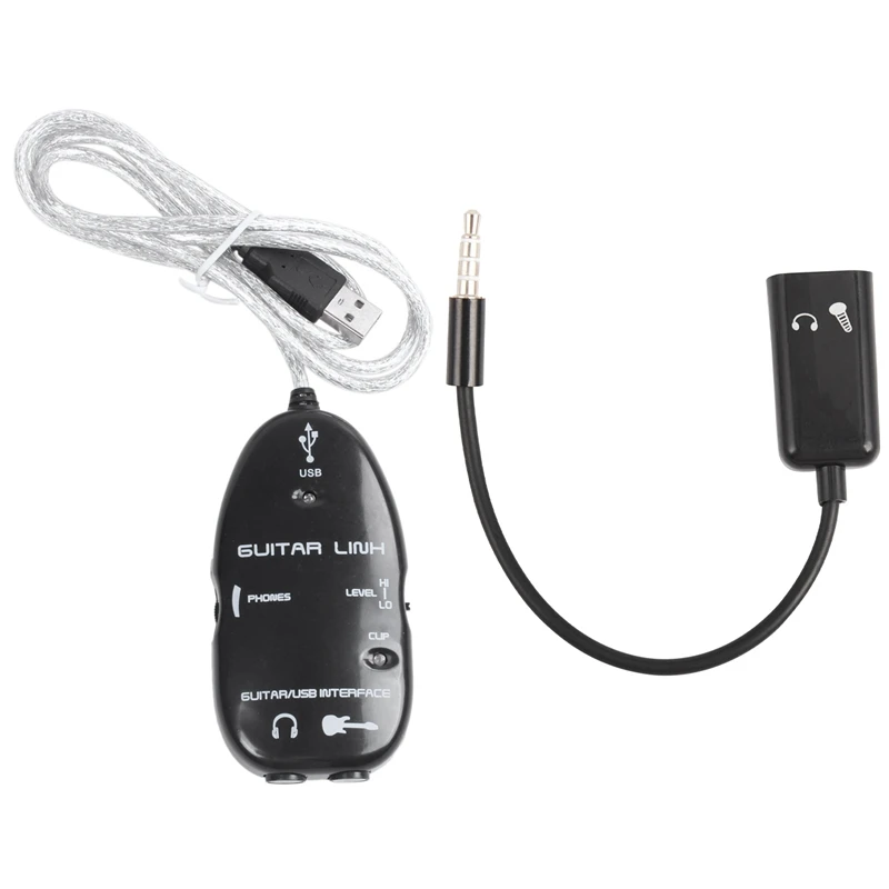 1 Pcs Guitar To USB Interface Link Cable Adapter & 1 Pcs 3.5Mm Audio Splitter Male To Headphone + Microphone Adapter
1 Pcs Guitar To USB Interface Link Cable Adapter & 1 Pcs 3.5Mm Audio Splitter Male To Headphone + Microphone Adapter