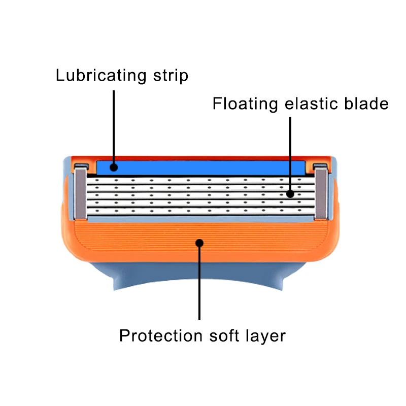 4 шт./лот бритвенное лезвие для Для мужчин Уход за лицом 5 + 1 слоя кассета бритвы