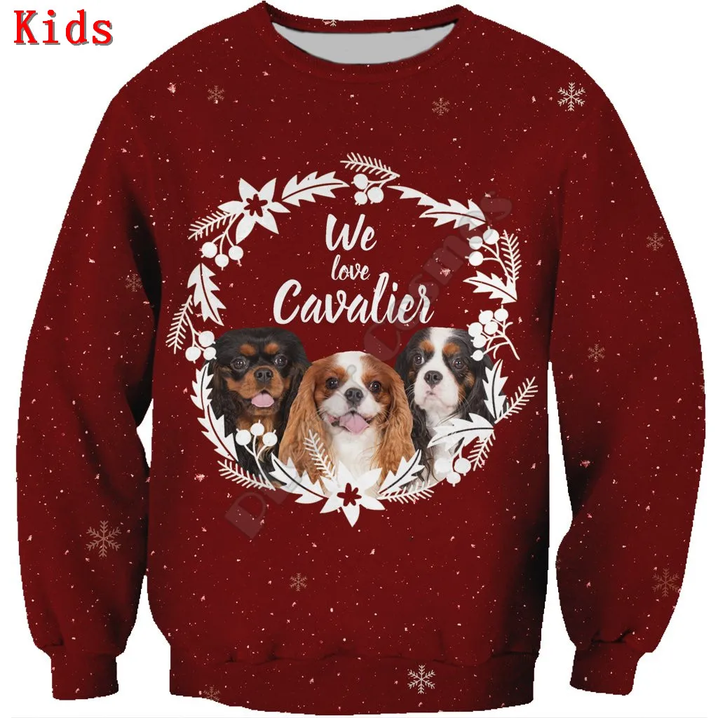 Autumn Winter Cavalier King Charles Spaniel 3d printed Hoodies Pullover Boy Girl Long Sleeve Shirts Kids Christmas Sweatshirt
Autumn Winter Cavalier King Charles Spaniel 3d printed Hoodies Pullover Boy Girl Long Sleeve Shirts Kids Christmas Sweatshirt