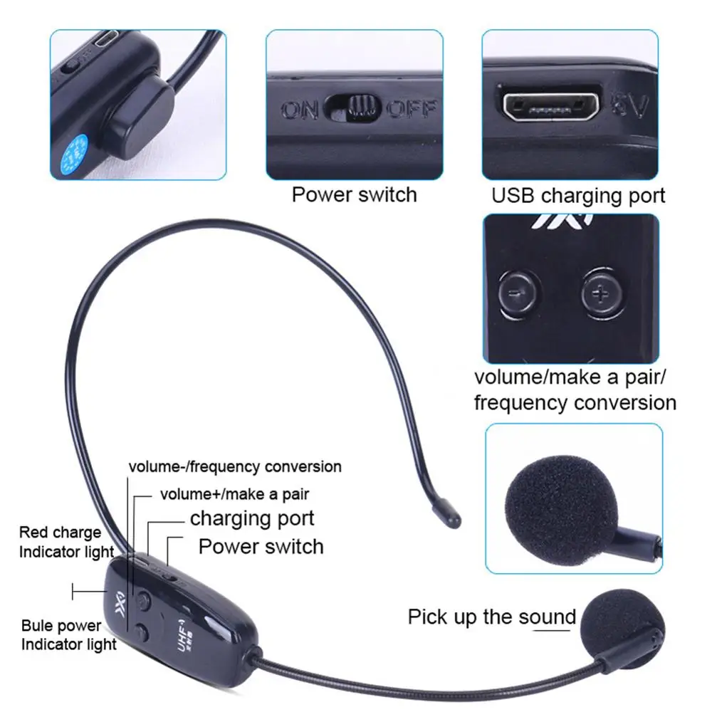 2.4G UHF Wireless Microphone Mini Portable 6.35mm Lavalier Microphone for Voice Power Amplifier Speaker Tourist Meeting Teaching
2.4G UHF Wireless Microphone Mini Portable 6.35mm Lavalier Microphone for Voice Power Amplifier Speaker Tourist Meeting Teaching