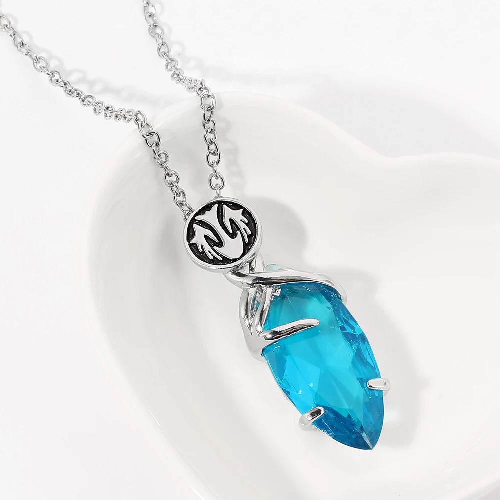 Аниме серия Final Fantasy Blue большой кристалл кулон ожерелье для косплея ювелирные