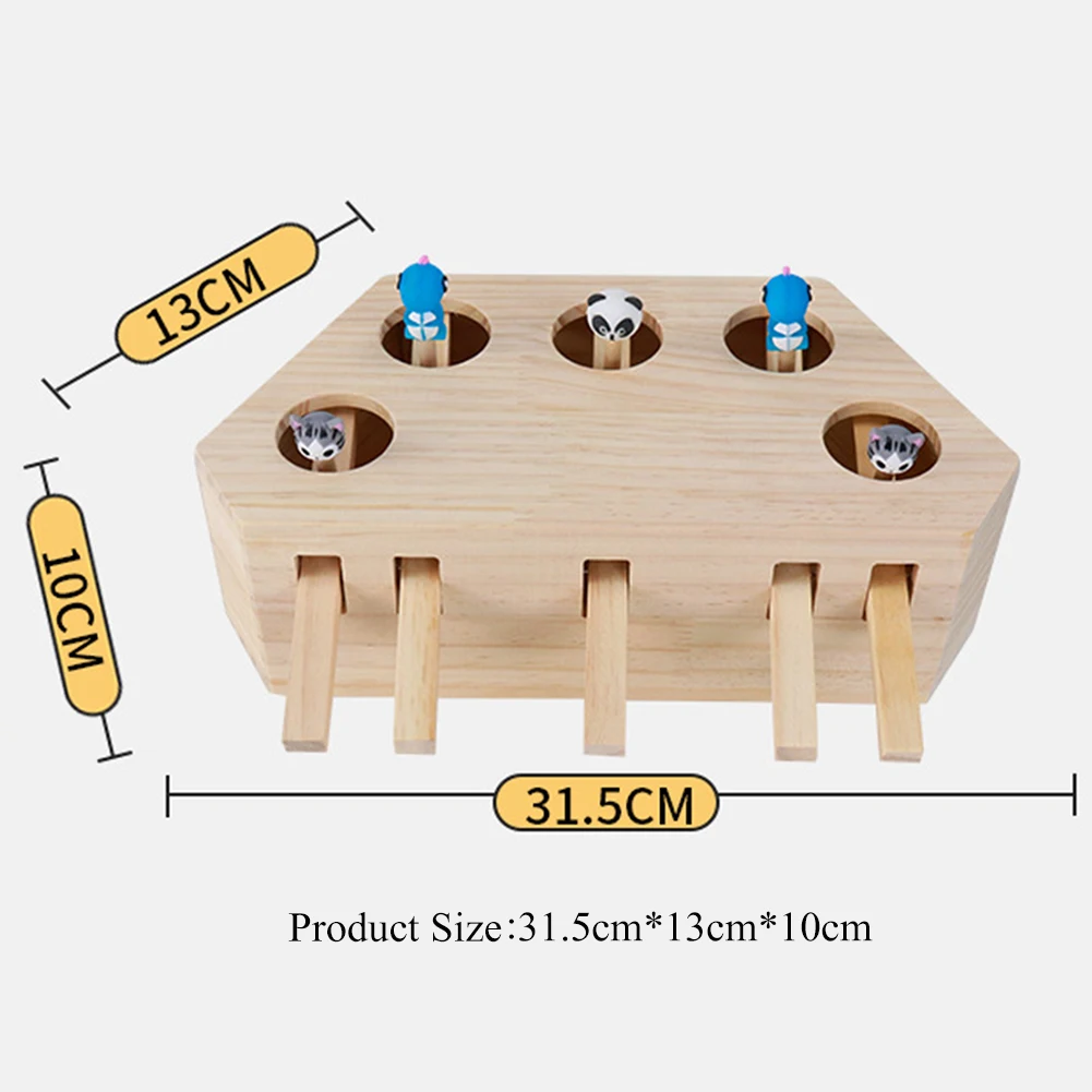 Cat Hunt Toy Chase Mouse Solid Wooden Interactive Maze Pet Hit Hamster With 3/5-holed Mouse Hole Catch Bite Catnip Funny Toy
Cat Hunt Toy Chase Mouse Solid Wooden Interactive Maze Pet Hit Hamster With 3/5-holed Mouse Hole Catch Bite Catnip Funny Toy