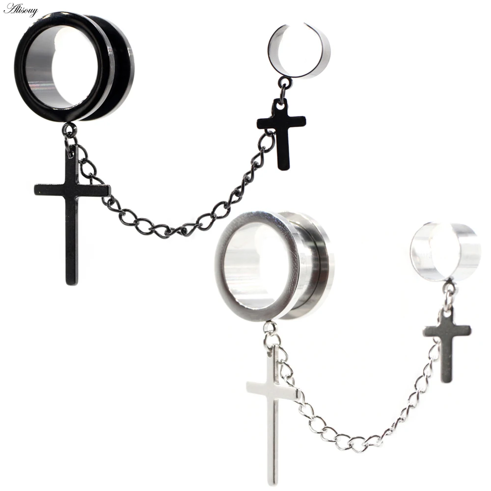 Alisouy 2pcs Cross Chain Pendant Ear Clip Stainless Steel Ear Tunnel Plugs Flesh Expander Stretcher Gauges Body Piercing Jewelry
Alisouy 2pcs Cross Chain Pendant Ear Clip Stainless Steel Ear Tunnel Plugs Flesh Expander Stretcher Gauges Body Piercing Jewelry