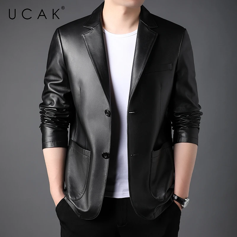 UCAK Brand Men‘s Spring Autumn New Leather Jackets Clothing Casual Solid Color Zipper 100% Sheepskin Streetwear Jacket Men U8314
UCAK Brand Men‘s Spring Autumn New Leather Jackets Clothing Casual Solid Color Zipper 100% Sheepskin Streetwear Jacket Men U8314