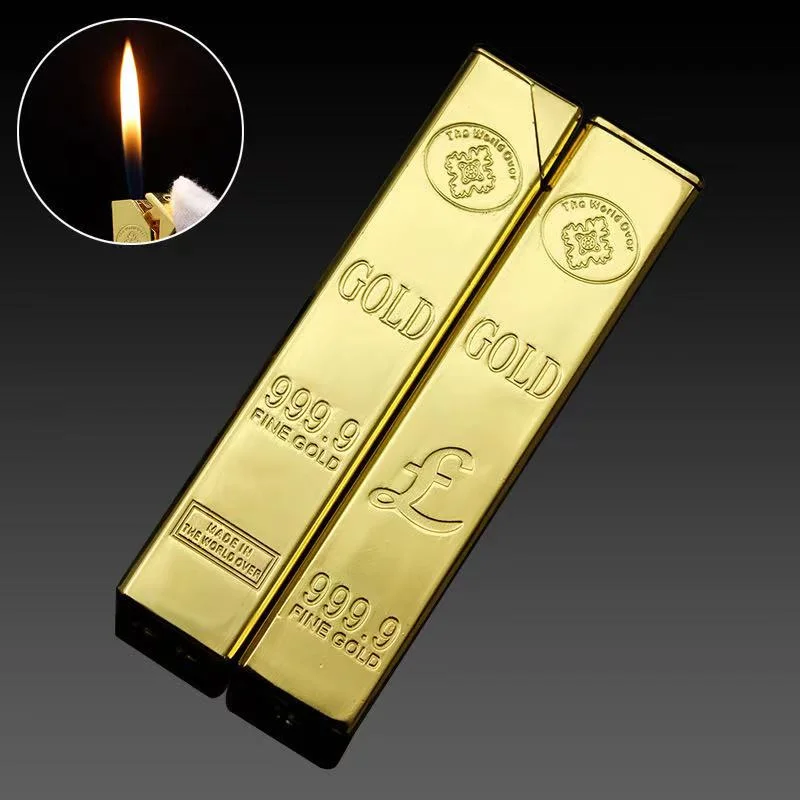 Metal Gold Bar Torch Lighter Free Fire Butane Gas Smoke Pipe Lighter Inflated Cigarette Gasoline Oil Lighter Gadget For Man
Metal Gold Bar Torch Lighter Free Fire Butane Gas Smoke Pipe Lighter Inflated Cigarette Gasoline Oil Lighter Gadget For Man
