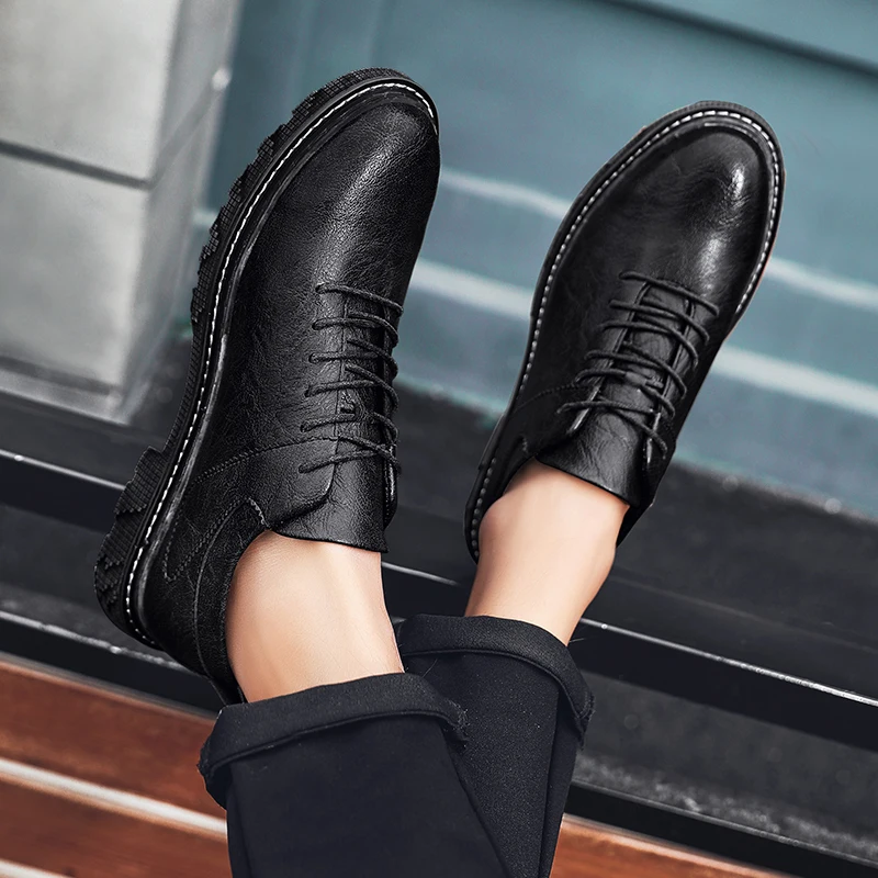 Men Casual Shoes Spring Autumn Split Leather Thick shoes Wear-resistant Shoes lace up British Style Men's Shoes Outdoors
Men Casual Shoes Spring Autumn Split Leather Thick shoes Wear-resistant Shoes lace up British Style Men's Shoes Outdoors