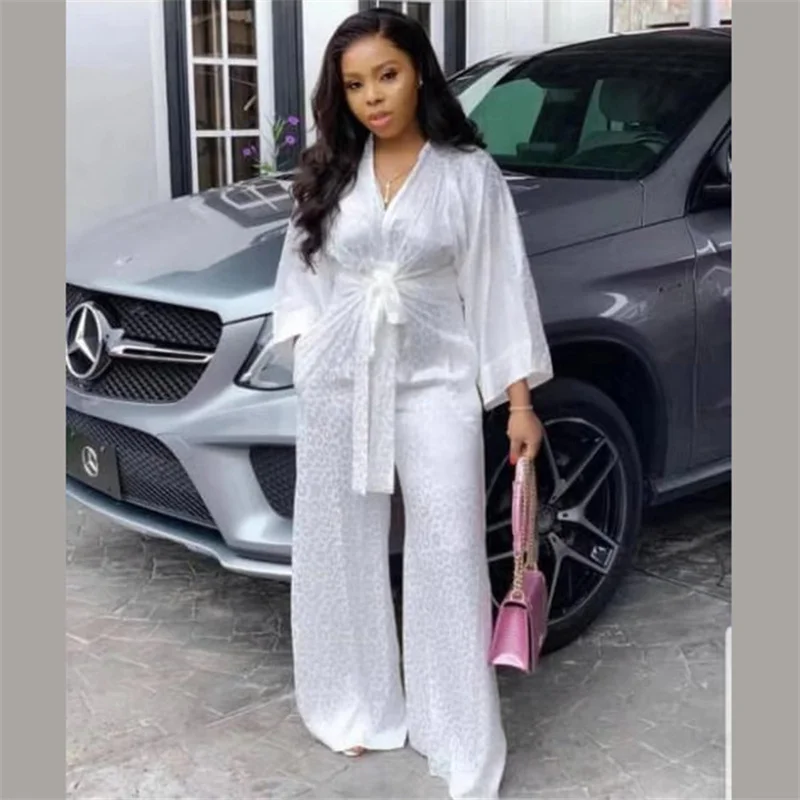 Women Loose Jumpsuit Autumn White V-Neck High Waist Long Sleeve Rompers Ladies Lace Up One Piece Outfits Women's Casual Clothes
Women Loose Jumpsuit Autumn White V-Neck High Waist Long Sleeve Rompers Ladies Lace Up One Piece Outfits Women's Casual Clothes