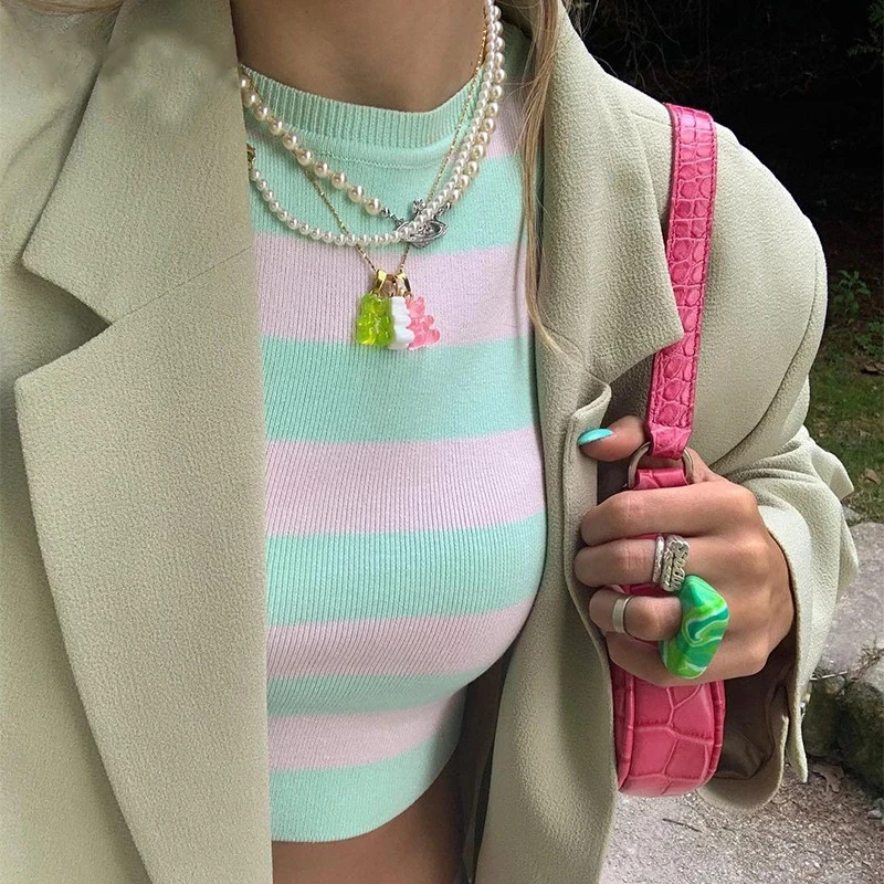 2021 Stripe Knit Crop Top Women Y2K Summer Sleeveless Green Casual Beach Off Shoulder Vintage Fashion Sexy Tank Tops
2021 Stripe Knit Crop Top Women Y2K Summer Sleeveless Green Casual Beach Off Shoulder Vintage Fashion Sexy Tank Tops