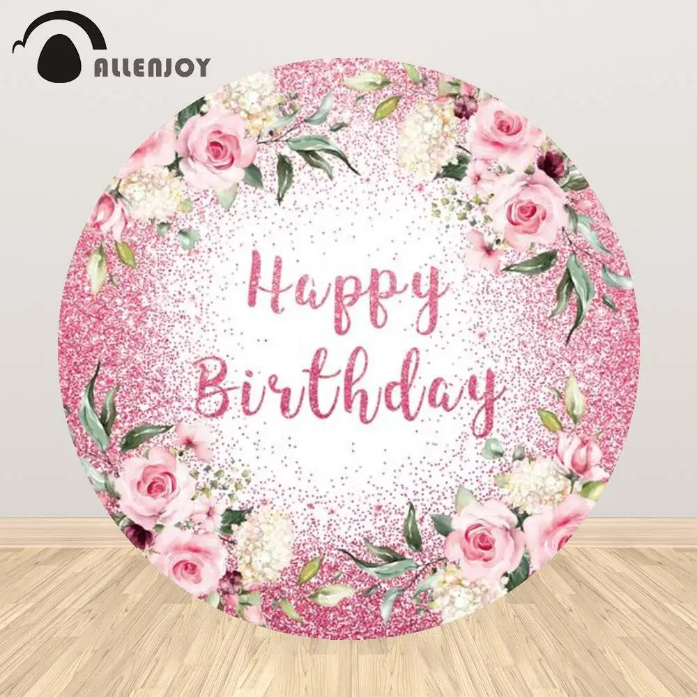 Allenjoy Happy Birthday Wedding Party Round Backdrop Girl Bokeh Pink Flower Circle Celebrate Photozone Glitter Cover Background
Allenjoy Happy Birthday Wedding Party Round Backdrop Girl Bokeh Pink Flower Circle Celebrate Photozone Glitter Cover Background