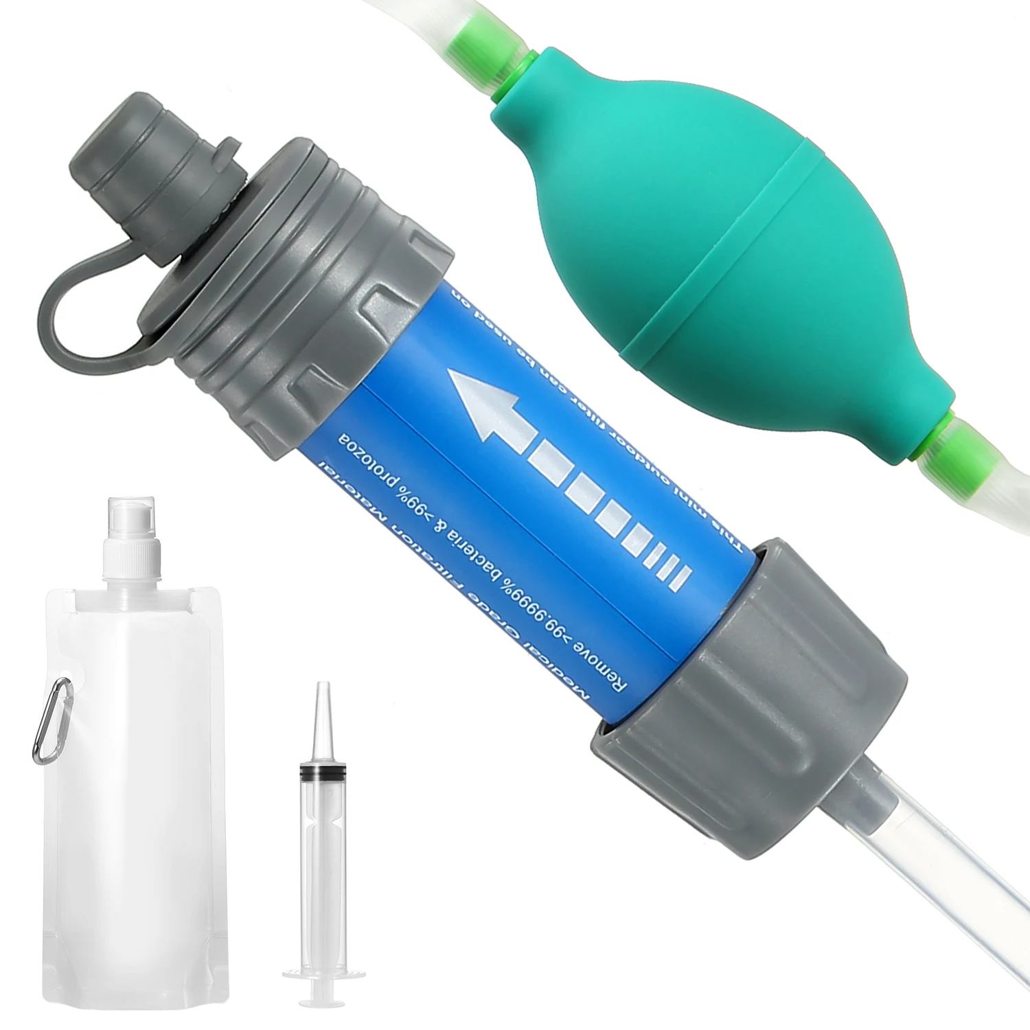 Water Filter Straw Set With Ball Pump Water Filtration Straw Water Purifier for Survival Emergency Camping Hiking Backpacking
Water Filter Straw Set With Ball Pump Water Filtration Straw Water Purifier for Survival Emergency Camping Hiking Backpacking
