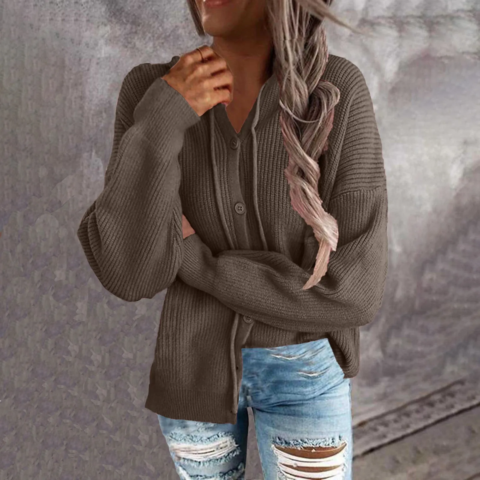 Womens Casual Knitted Cardigan Coats Ladies Elegant Long Sleeve Cold Shoulder Sweaters Halter Neck Backless Loose Sweater Top #4
Womens Casual Knitted Cardigan Coats Ladies Elegant Long Sleeve Cold Shoulder Sweaters Halter Neck Backless Loose Sweater Top #4