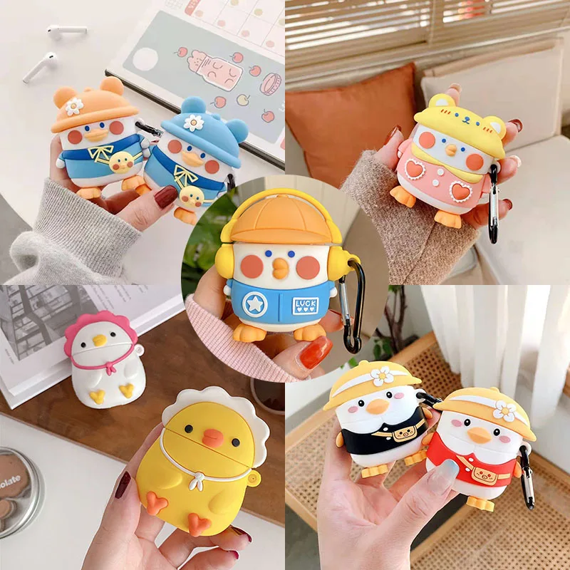 3D Cartoon Cute hat chicken Case For Air pods 1 2 Case Silicone Earphone Bluetooth Wireless Protective Cove For AirPods pro
3D Cartoon Cute hat chicken Case For Air pods 1 2 Case Silicone Earphone Bluetooth Wireless Protective Cove For AirPods pro
