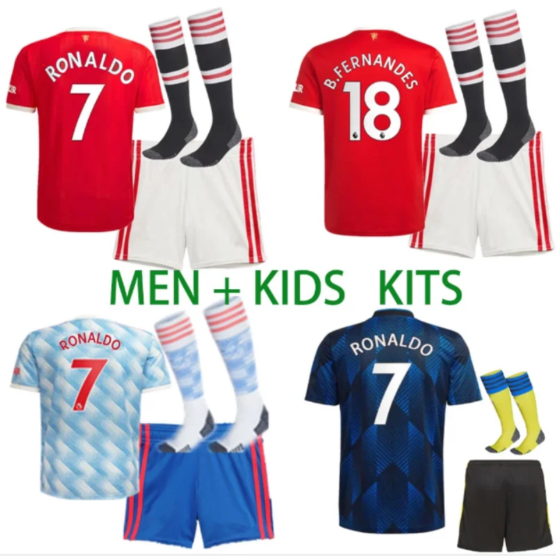 

2021 2022 ManchesterES soccer jerseys UNITED CAVANI UTD VAN DE BEEK RONALDO B. FERNANDES RASHFORD Man and kids football shirt