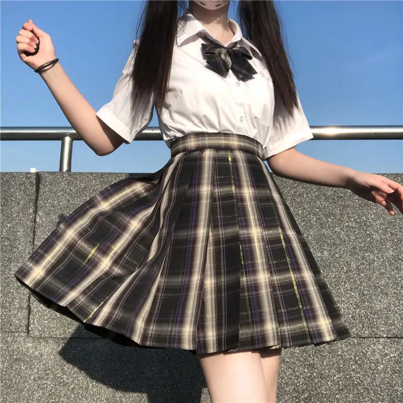 Japanese Style Plaid Skirt Women Kawaii School Uniform Pleated Mini Skirt Harajuku Fall Skirts Vintage Gold Black Skirt Fernan
Japanese Style Plaid Skirt Women Kawaii School Uniform Pleated Mini Skirt Harajuku Fall Skirts Vintage Gold Black Skirt Fernan