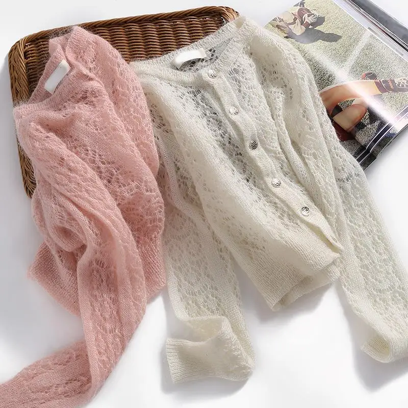 2021 Women Spring Summer Vintage Thin Knit Cardigan Female Casual Hollow Out Button Cardigan Ladies Sun Protection Cardigan F705
2021 Women Spring Summer Vintage Thin Knit Cardigan Female Casual Hollow Out Button Cardigan Ladies Sun Protection Cardigan F705