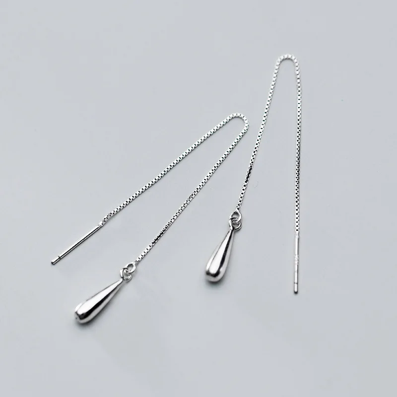 Женские серьги на длинной цепочке MloveAcc из стерлингового серебра 100% пробы с Капля