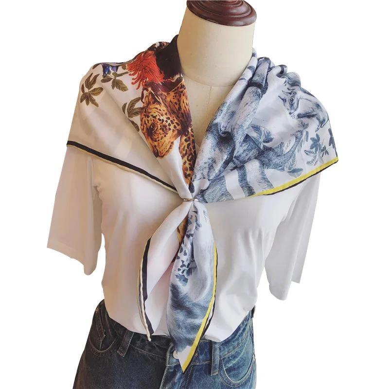 Hot Sale 2021 Female Silk Neck Scarf Square Hair Scarves Foulard Head Brand Shawls And Wraps Neckerchief Bandana Hijab Poncho
Hot Sale 2021 Female Silk Neck Scarf Square Hair Scarves Foulard Head Brand Shawls And Wraps Neckerchief Bandana Hijab Poncho