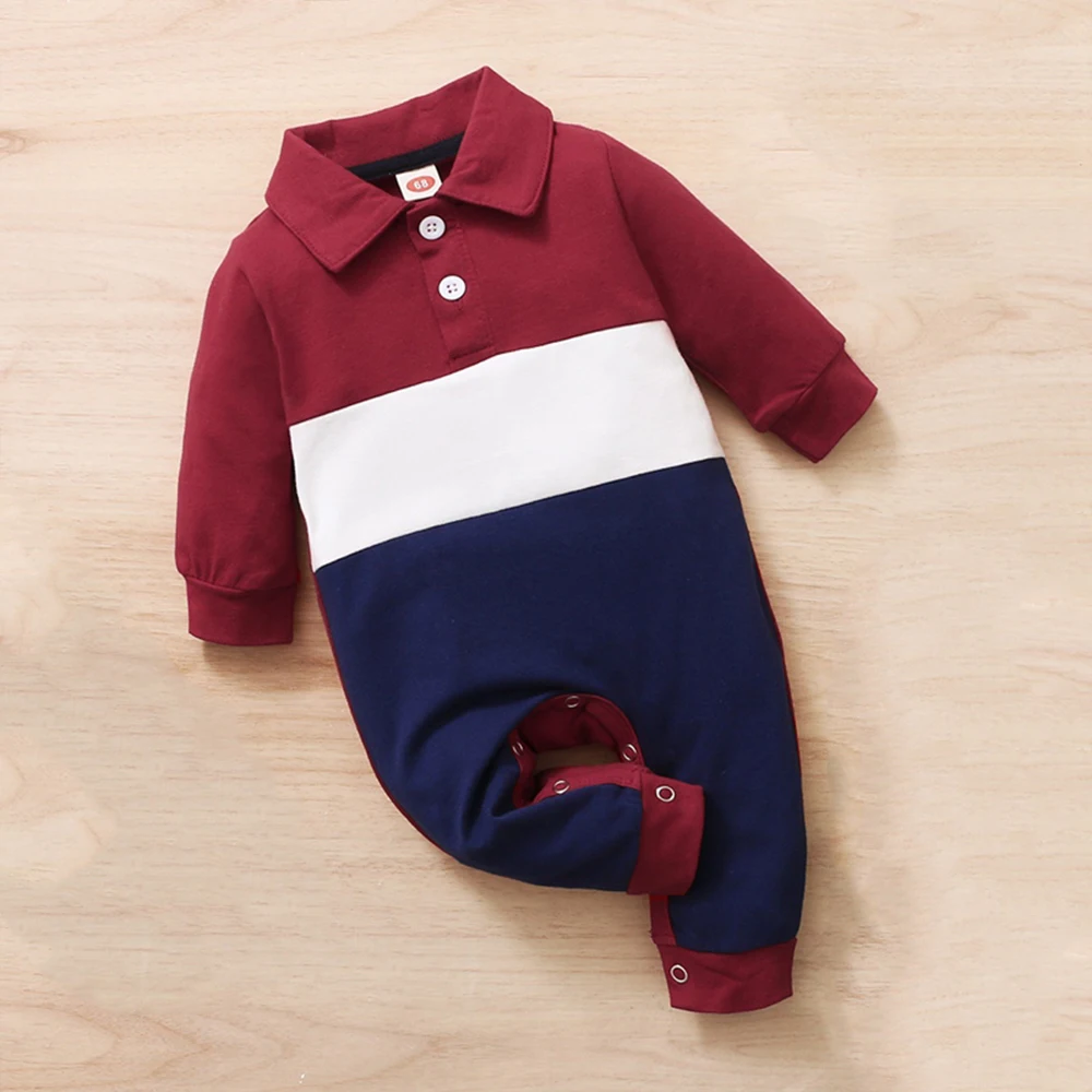 New Baby Boys Rompers Button Single Breasted Colorblock Turn-down Collar Casual Boys Cotton Playsuit Cool Baby Climbing Bodysuit
New Baby Boys Rompers Button Single Breasted Colorblock Turn-down Collar Casual Boys Cotton Playsuit Cool Baby Climbing Bodysuit