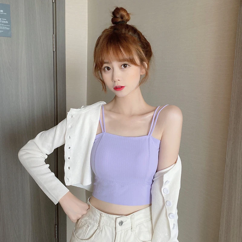 Camisole Women's Inner Wear Summer with Chest Pad Tube Top Underwear Online Popular Sexy Beauty Back Short Top Outer Wear
Camisole Women's Inner Wear Summer with Chest Pad Tube Top Underwear Online Popular Sexy Beauty Back Short Top Outer Wear