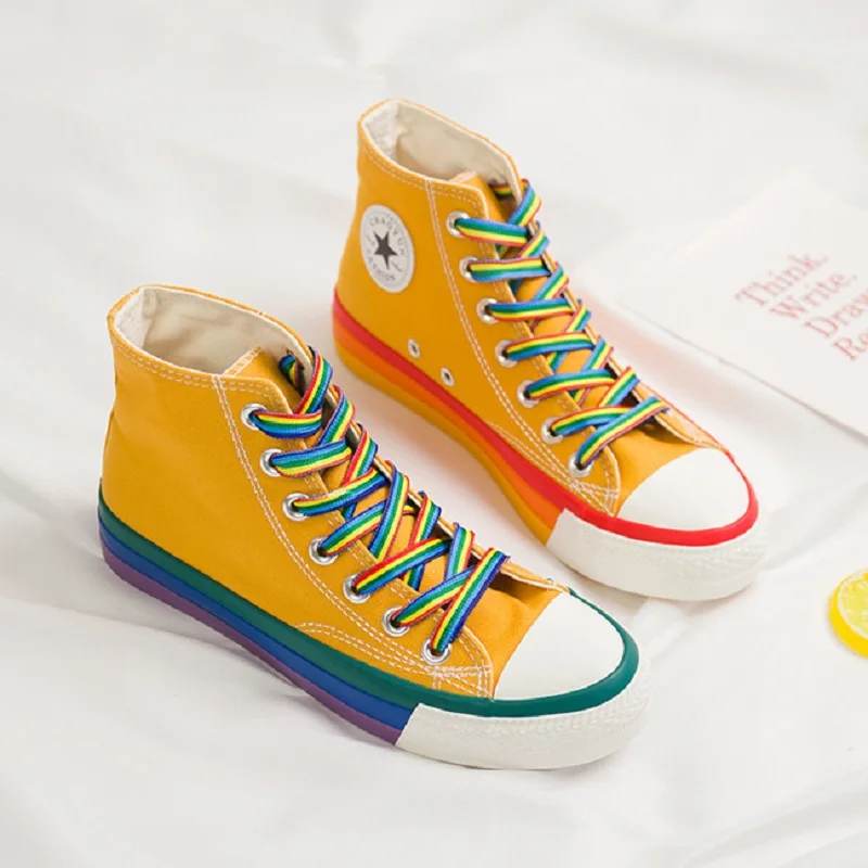 2021 Spring Female Casual Shoes White Canvas Sneakers Oman Rainbow Bottom Casual Shoes Woman High Top Sneakers
2021 Spring Female Casual Shoes White Canvas Sneakers Oman Rainbow Bottom Casual Shoes Woman High Top Sneakers