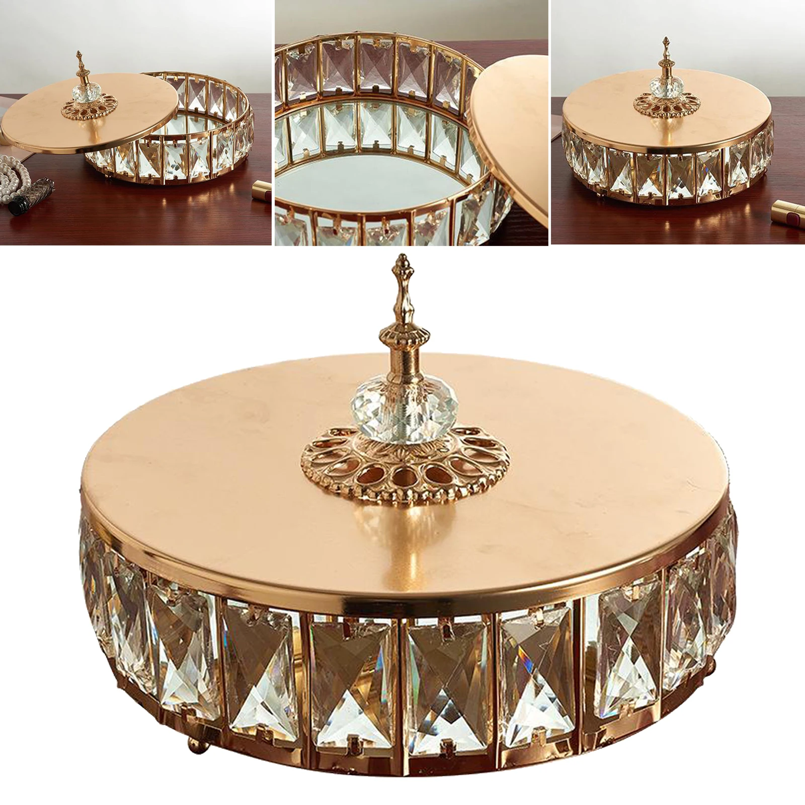 Golden Mirror Base Tray Crystal Vanity Tray Dresser Coffee Table Organizers Perfume Serving Display Decor for Jewelry
Golden Mirror Base Tray Crystal Vanity Tray Dresser Coffee Table Organizers Perfume Serving Display Decor for Jewelry
