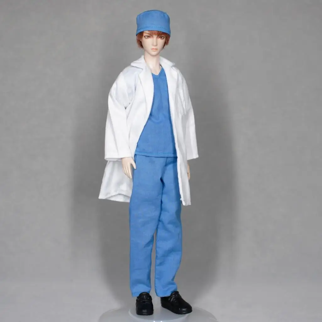 4Pcs 1/8 BJD Doll Doctor Clothes Outfit Set for BJD Doll Cosplay Party Dress Up
