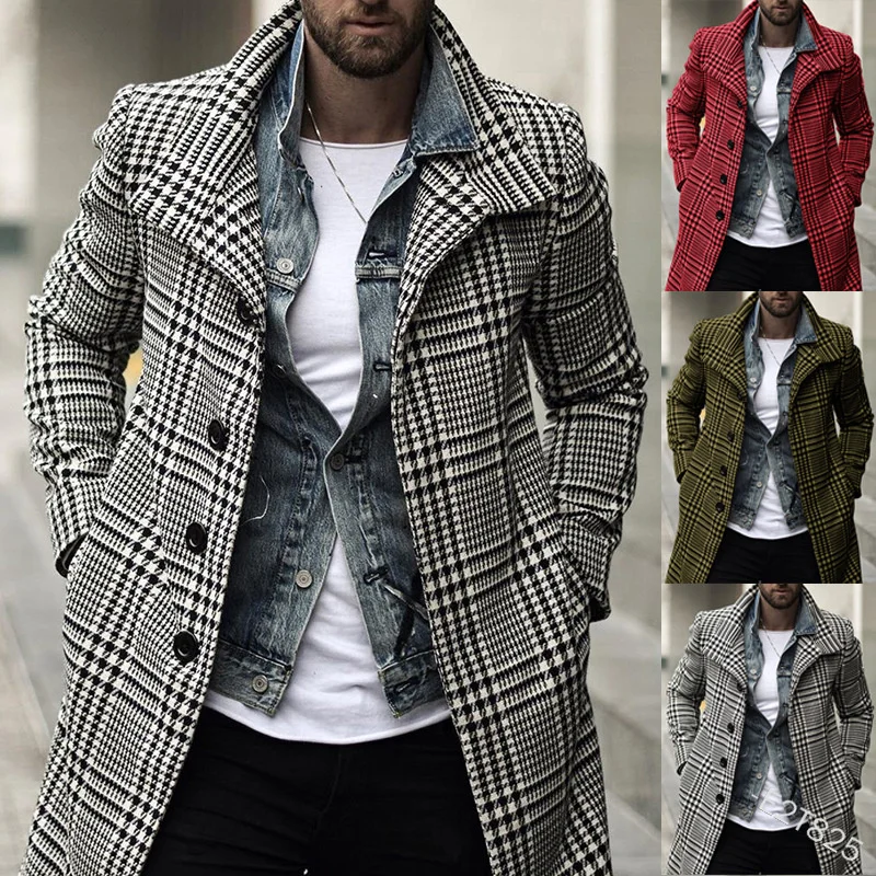 2021 windbreaker men's medium and long Plaid British slim fit coat Korean coat e2t825
2021 windbreaker men's medium and long Plaid British slim fit coat Korean coat e2t825