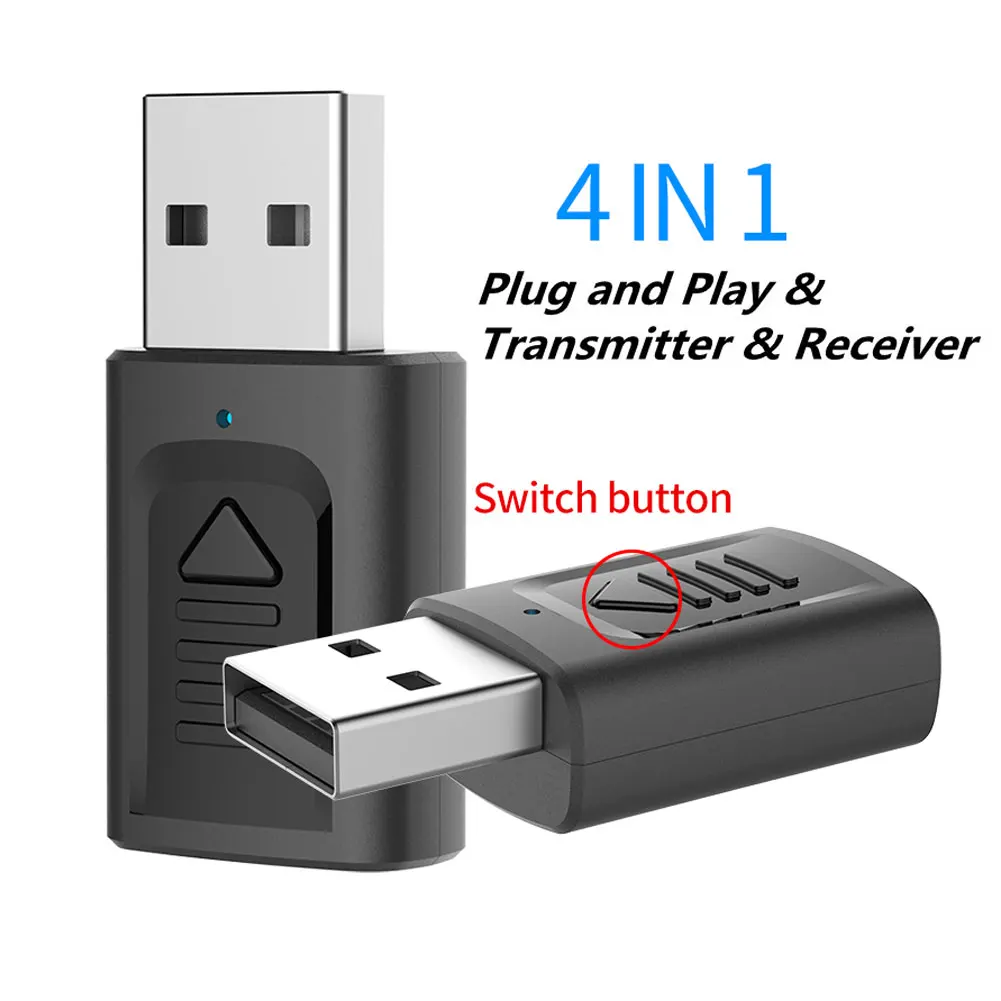 Mini 4in1 Bluetooth 5.0 Audio Receiver Transmitter Stereo Bluetooth 3.5mm Aux Cable For TV Computer Car Kit Wireless Adapter
Mini 4in1 Bluetooth 5.0 Audio Receiver Transmitter Stereo Bluetooth 3.5mm Aux Cable For TV Computer Car Kit Wireless Adapter