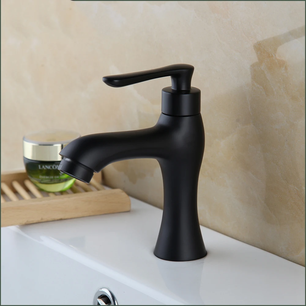 

Basin Sink Bathroom Faucet Mop Pool Faucets 360 Deck Mounted Single Cold Water Basin Mixer Taps Black Lavatory Sink Tap Crane