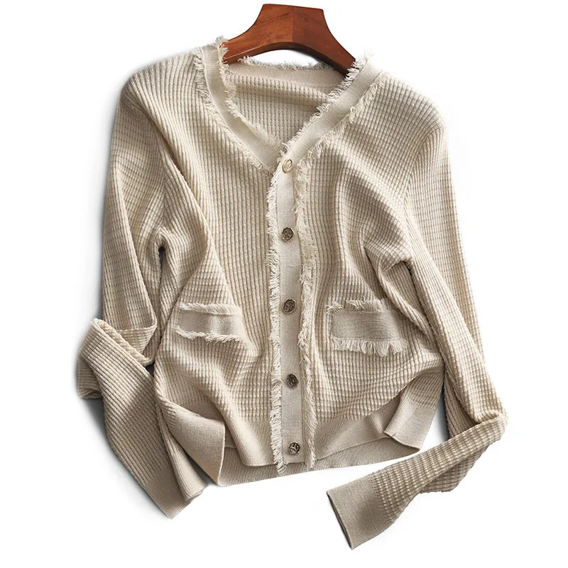 2021 New Spring Long-sleeved Thin Knit Sweater Blouse Korean Style Temperament Stitching Commuter V-neck Pocket Sweater D965
2021 New Spring Long-sleeved Thin Knit Sweater Blouse Korean Style Temperament Stitching Commuter V-neck Pocket Sweater D965