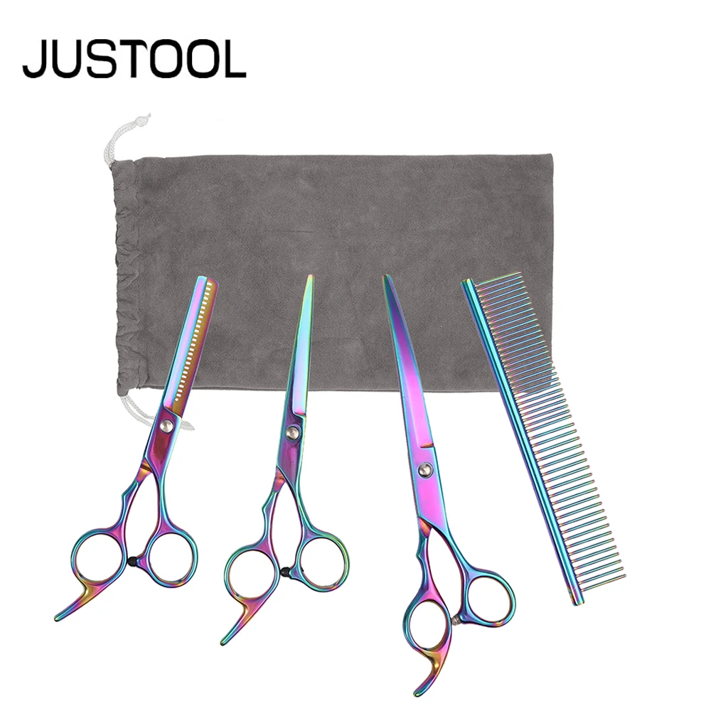 JUSTOOL 7'' Pet Hair Scissors Set Dog Grooming Cutting Thinning Curved Shears Comb Kit Pet Hair Scissors Set Straight Scissors
JUSTOOL 7'' Pet Hair Scissors Set Dog Grooming Cutting Thinning Curved Shears Comb Kit Pet Hair Scissors Set Straight Scissors