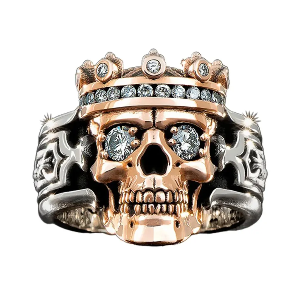 New Trendy Skull In Hand Men Rings Skeleton King Crown Crystal Zircon Punk Male Finger Ring Dance Party Personality Jewelry
New Trendy Skull In Hand Men Rings Skeleton King Crown Crystal Zircon Punk Male Finger Ring Dance Party Personality Jewelry