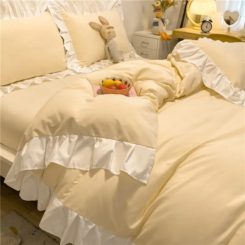Washed Cotton Colorful Quilt Cover 4pcs Princess Girl Comforter Set Bedding Set King Size Cute Luxury Duvet Cover Set King
Washed Cotton Colorful Quilt Cover 4pcs Princess Girl Comforter Set Bedding Set King Size Cute Luxury Duvet Cover Set King