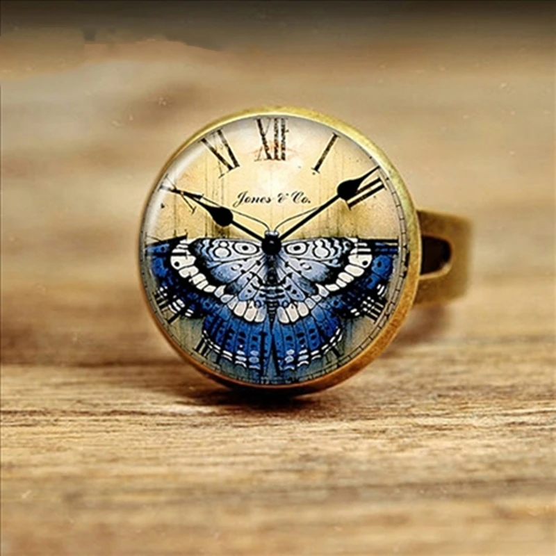 2021 New Style Vintage Clock Ring Antique Brass Jewelry Glass Cabochon Ring Steampunk Clocks Adjustable Rings For Women
2021 New Style Vintage Clock Ring Antique Brass Jewelry Glass Cabochon Ring Steampunk Clocks Adjustable Rings For Women