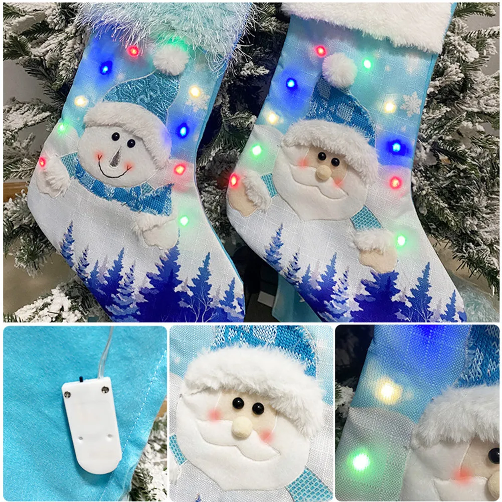 1pc Christmas Stocking With Light Santa Shiny LED Hanging Stocking Xmas Decoration Non-woven Fabric Home Christmas Decor
1pc Christmas Stocking With Light Santa Shiny LED Hanging Stocking Xmas Decoration Non-woven Fabric Home Christmas Decor