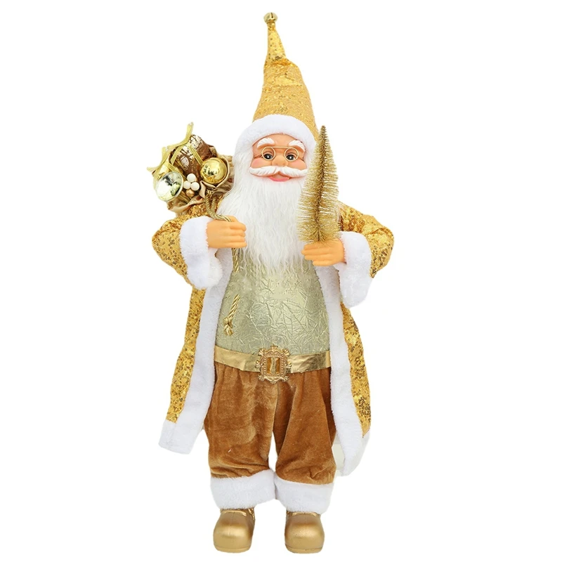 Fashionable Gold Sequins Santa Claus Christmas Decorations Fabric Santa Claus Doll Decoration Ornaments
Fashionable Gold Sequins Santa Claus Christmas Decorations Fabric Santa Claus Doll Decoration Ornaments