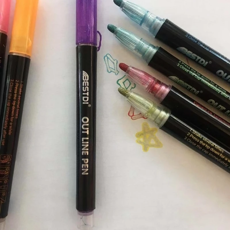 8/12pc Double Line Outline Metallic Marker Pens Color Graffiti Painting DIY Ceramic Glass Porcelain Pen School supplies
8/12pc Double Line Outline Metallic Marker Pens Color Graffiti Painting DIY Ceramic Glass Porcelain Pen School supplies