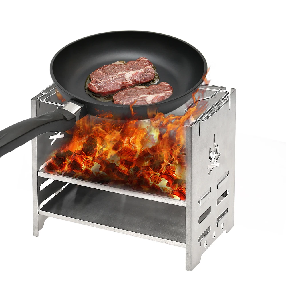 Potable Folding Outdoor Wood Picnic BBQ Stove Stainless Steel Backpacking Burning Camp Stove with Alcohol Tray Bellow
Potable Folding Outdoor Wood Picnic BBQ Stove Stainless Steel Backpacking Burning Camp Stove with Alcohol Tray Bellow
