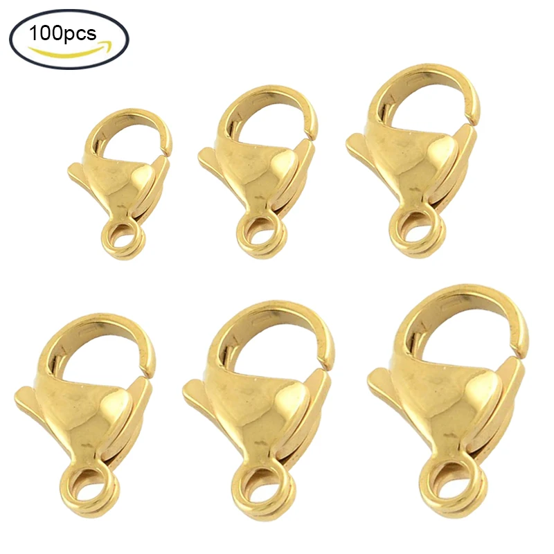 100 Pcs Stainless Steel Lobster Claw Clasps Golden Tone Jewelry Finding for DIY Jewelry Necklaces Bracelets Making
100 Pcs Stainless Steel Lobster Claw Clasps Golden Tone Jewelry Finding for DIY Jewelry Necklaces Bracelets Making