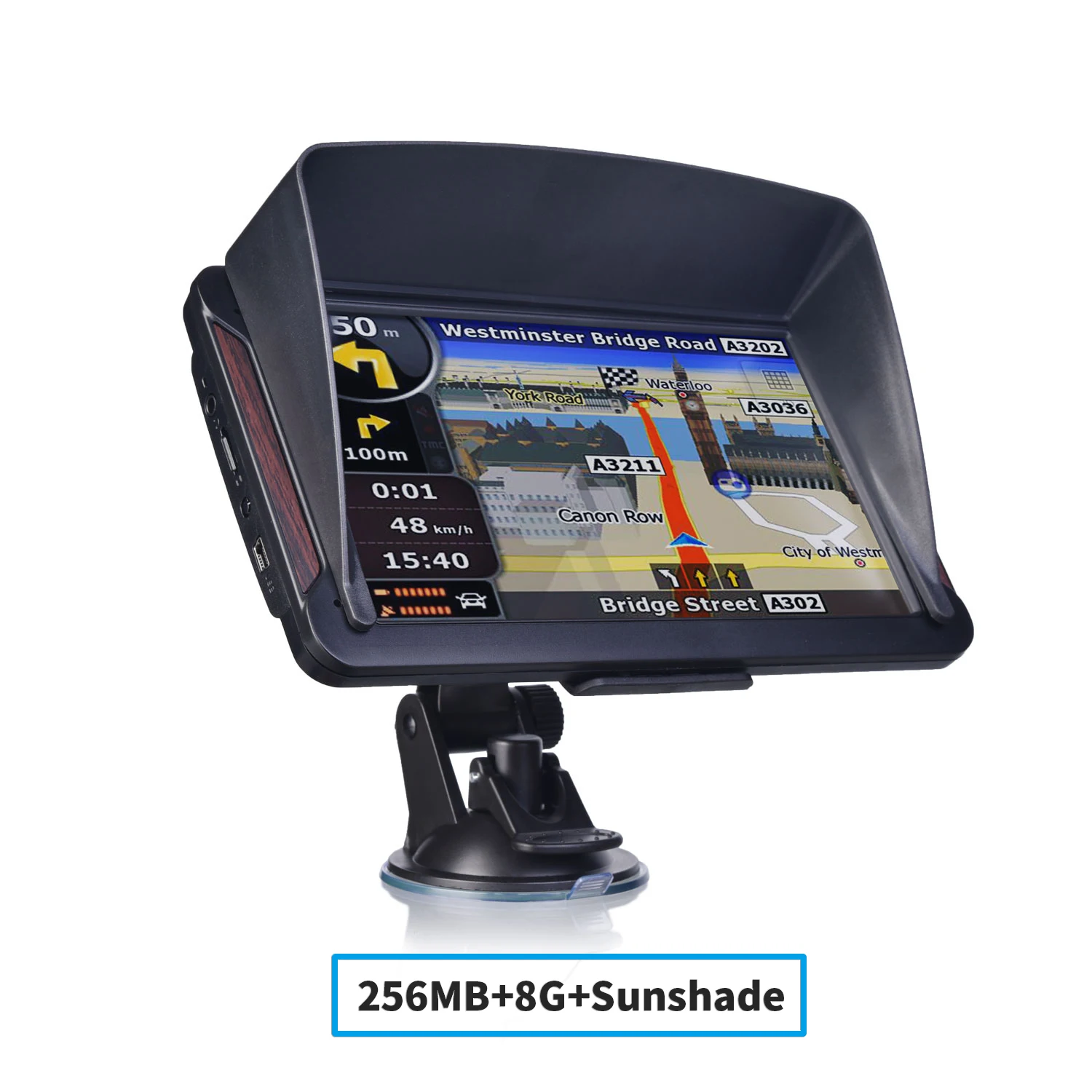 Фото Автомобильный GPS-навигатор HD 7 дюймов 8 ГБ ОЗУ 256 Мб FM Bluetooth AVIN новейшие карты Европы